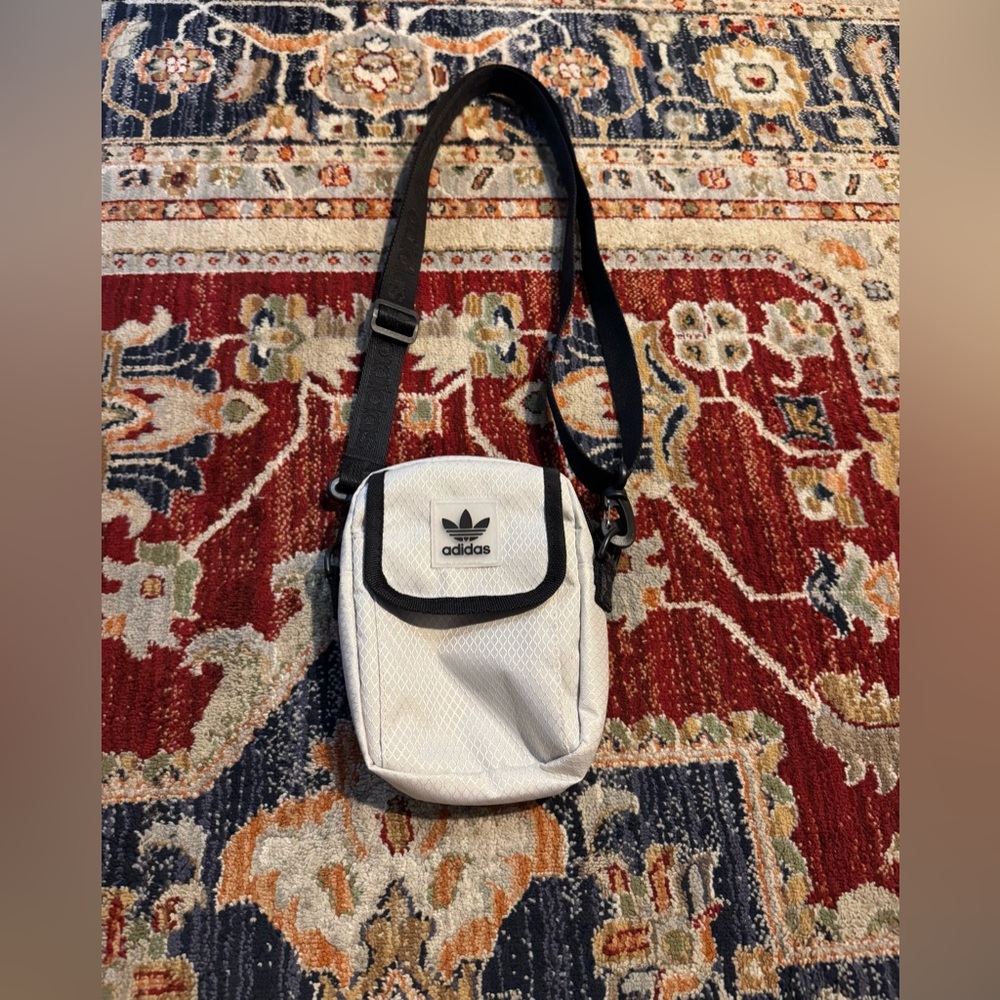 Adidas Crossbody Sling Belt Bag White Black Unisex